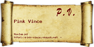 Pink Vince névjegykártya