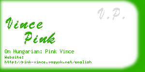 vince pink business card